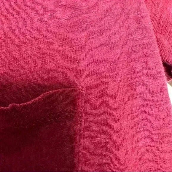Madewell T-Shirt V-Neck Front  Pocket Burgundy Size Extra Small - Picture 13 of 16